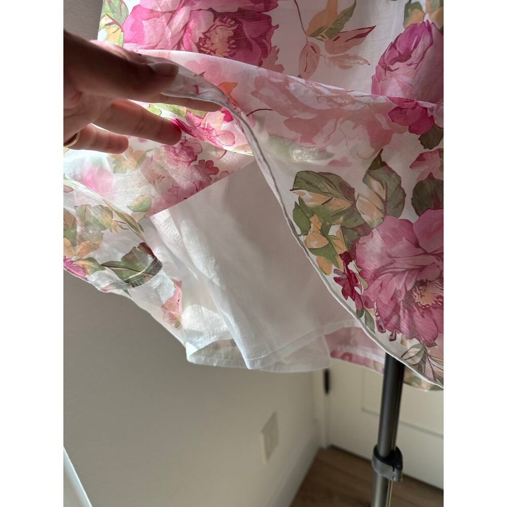 Bailey/44 Pink Floral Ruffle Sleeve Blouse Size L - Picture 3 of 5